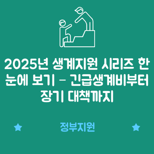 2025년 생계지원 시리즈 한눈에 보기 – 긴급생계비부터 장기 대책까지