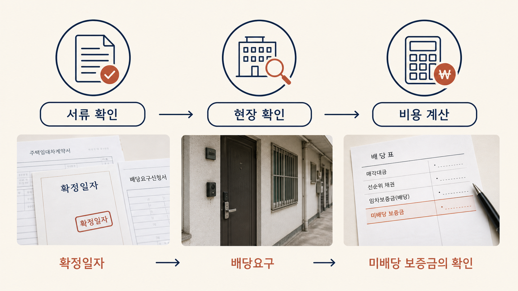 확정일자부터 미배당 보증금까지의 경매 검토 순서