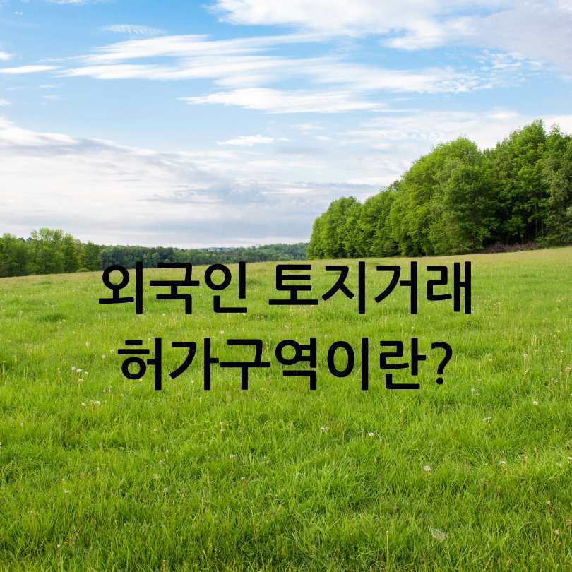 외국인 토지거래허가구역으로 지정