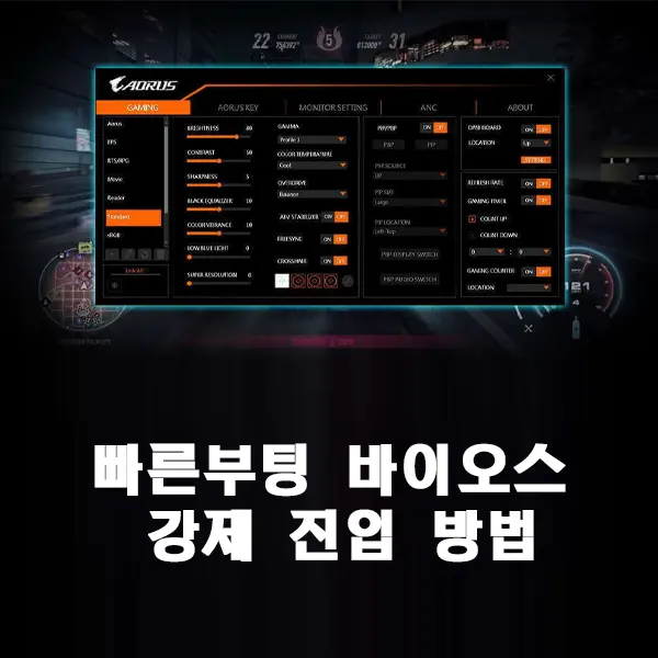 윈도우 빠른부팅 바이오스 강제 진입