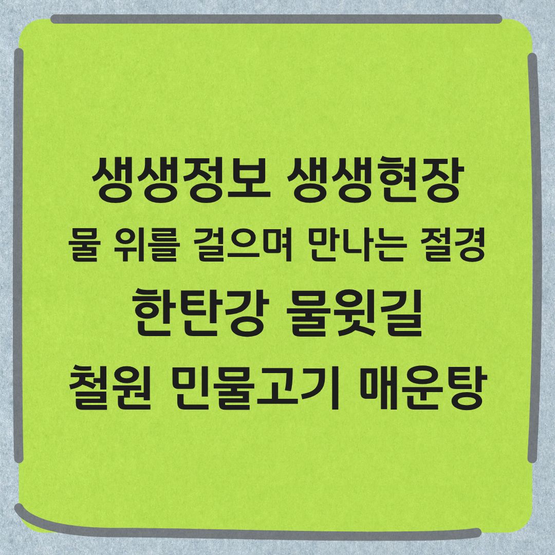 생생정보 생생현장 철원 한탄강 물윗길 민물고기 매운탕 정보