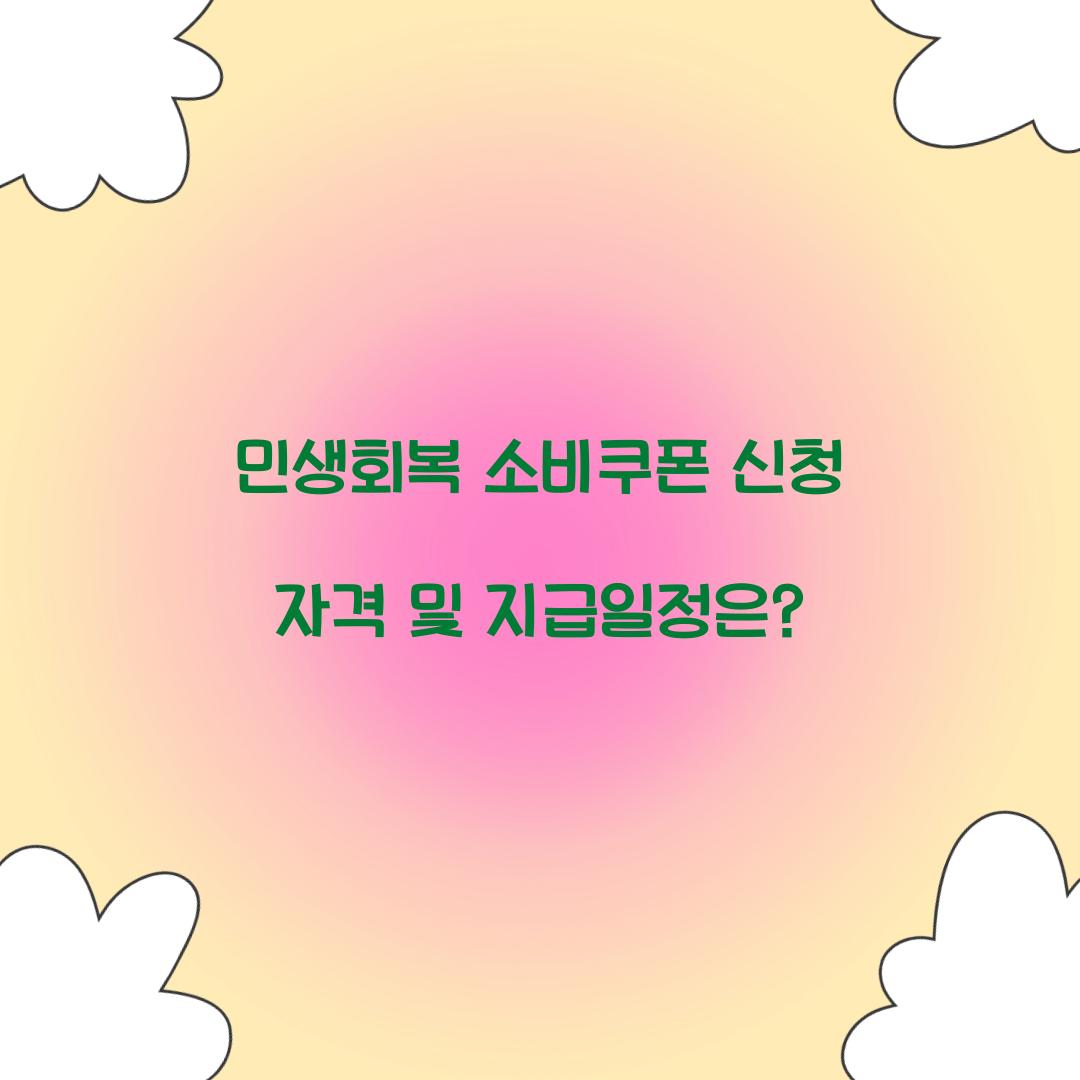 민생회복 소비쿠폰