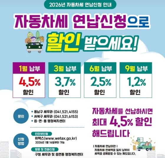 자동차세 연납 포스터 이미지