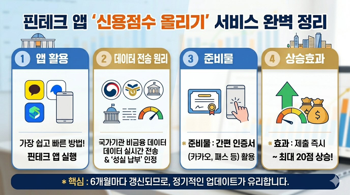 핀테크 앱'신용점수 올리기' 서비스 완벽 정리