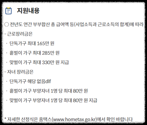 근로장려금 지원비