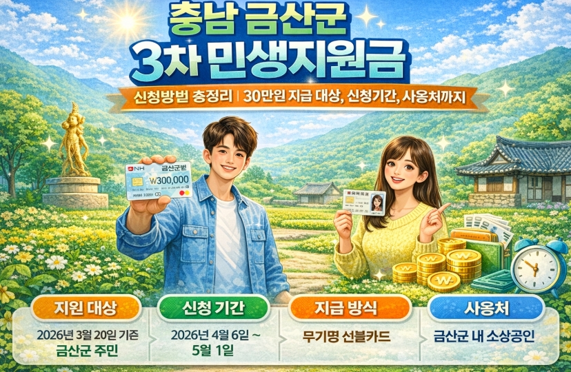 충남 금산군 3차 민생지원금 신청방법 총정리