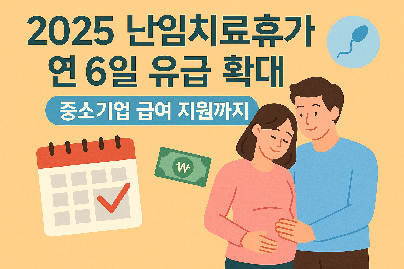 2025 난임치료휴가 연 6일 유급확대 포스터