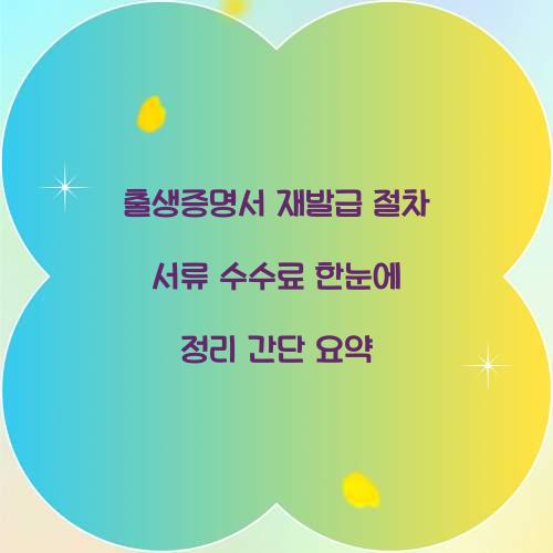 출생증명서 재발급