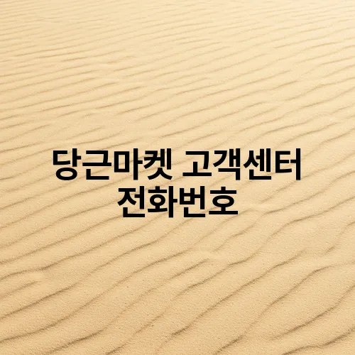 당근마켓 고객센터 전화번호
