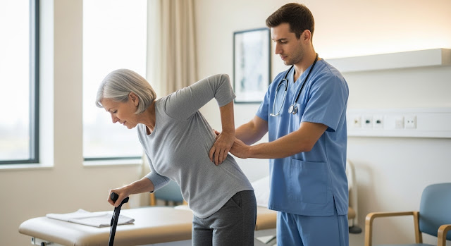 진료를 보고 있는 환자 사진