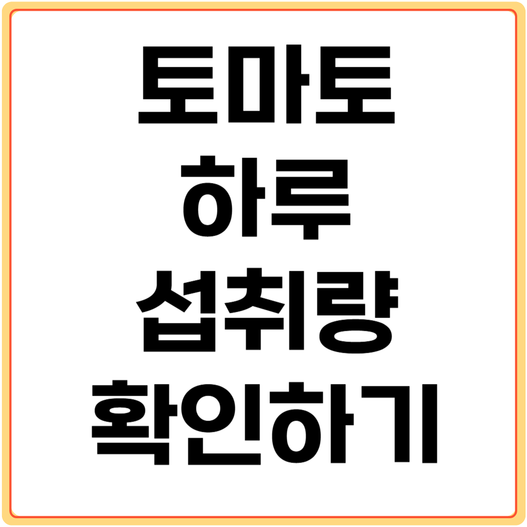 토마토-하루-섭취량-알아보기