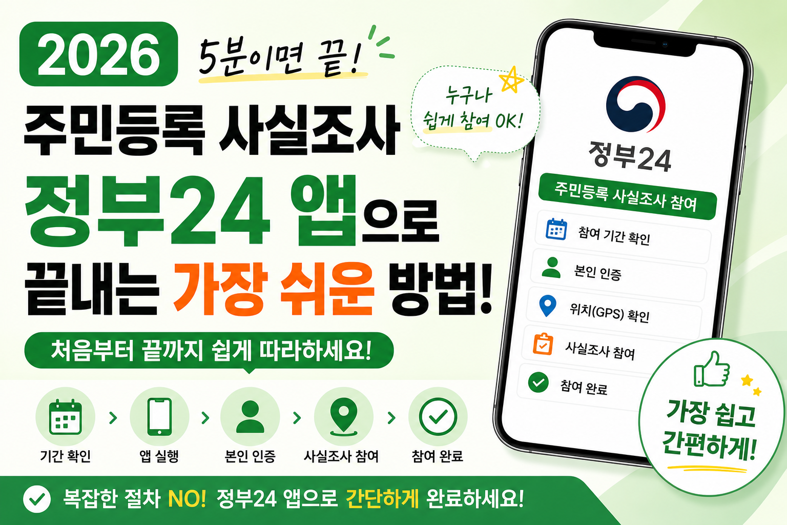 주민등록 사실조사 정부24 앱