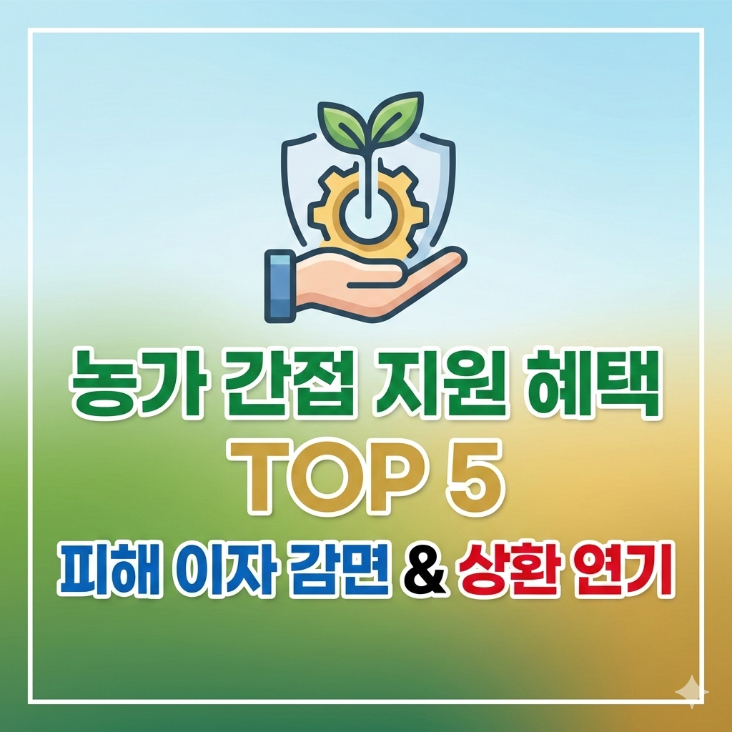 농가 간접 지원 혜택 5가지, 피해 농가 이자 감면과 상환 연기 방법