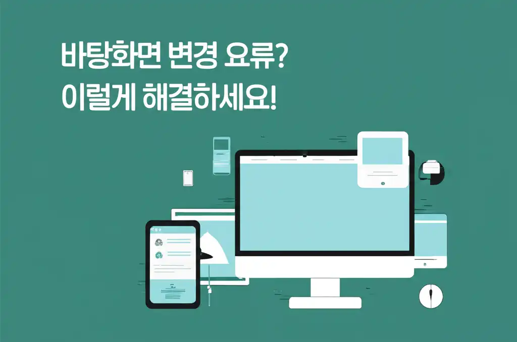 바탕화면 배경 변경이 안 될 때나 검은색으로 나타날 때의 문제 해결 방법을 보여주는 이미지