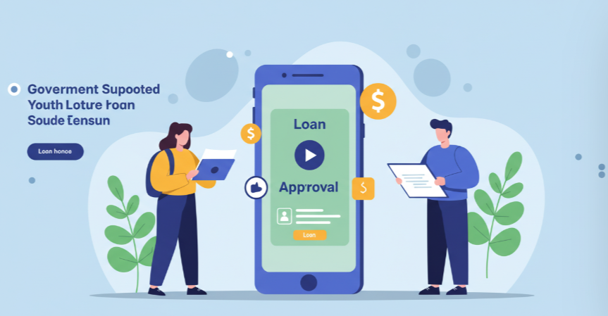 청년햇살론 신청 앱 화면을 보는 취업준비생