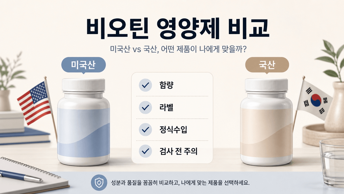 미국산 국산 비오틴 비교