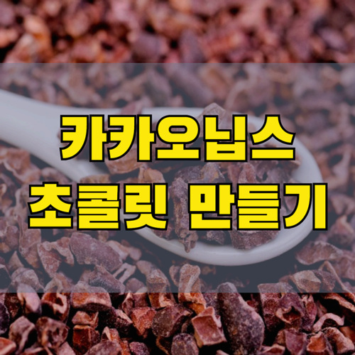 카카오닙스와 카카오매스 차이 먹는 법과 맛 칼로리