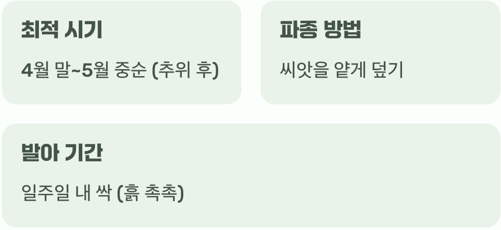 씨앗을 위한 첫 무대, 언제가 좋을까?