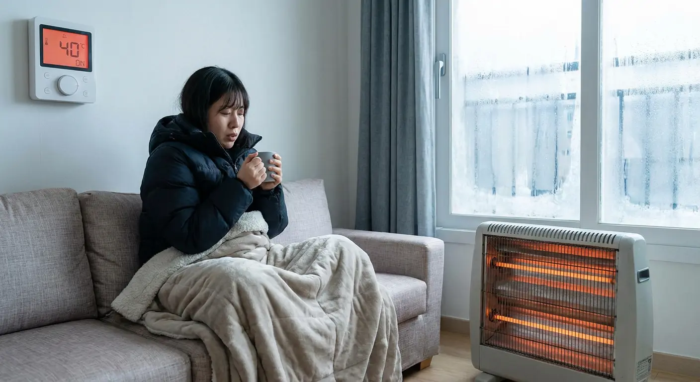 보일러는 작동하지만 방이 따뜻하지 않은 모습