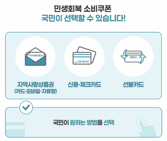 민생회복 소비쿠폰 사용 방법 설명 표 이미지