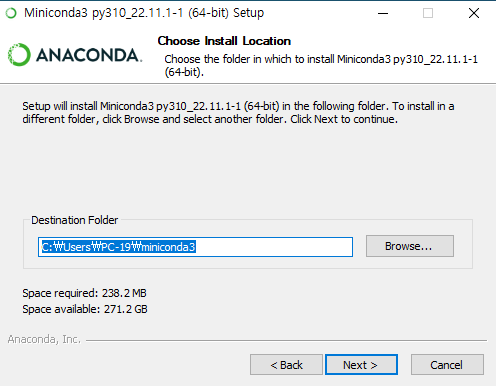 미니콘다 설치하기
