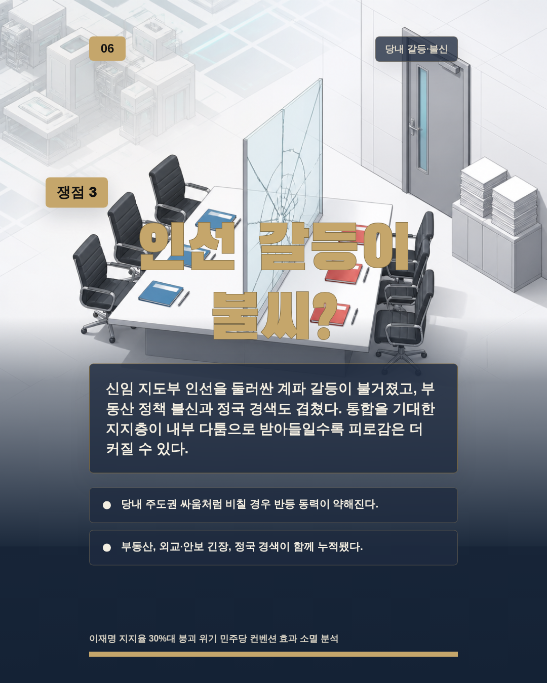 인선 갈등이 불씨?