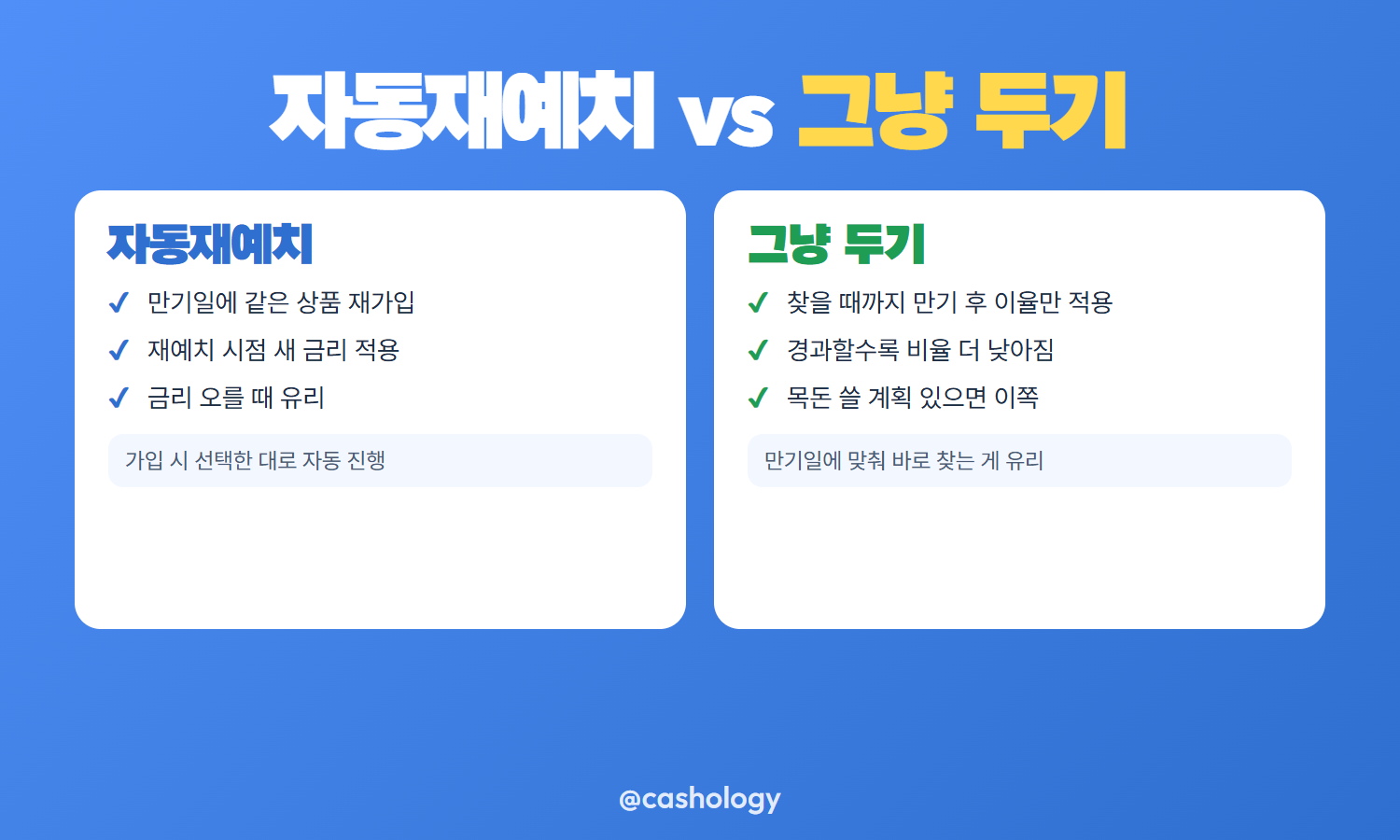 자동재예치와 그냥 두기 비교
