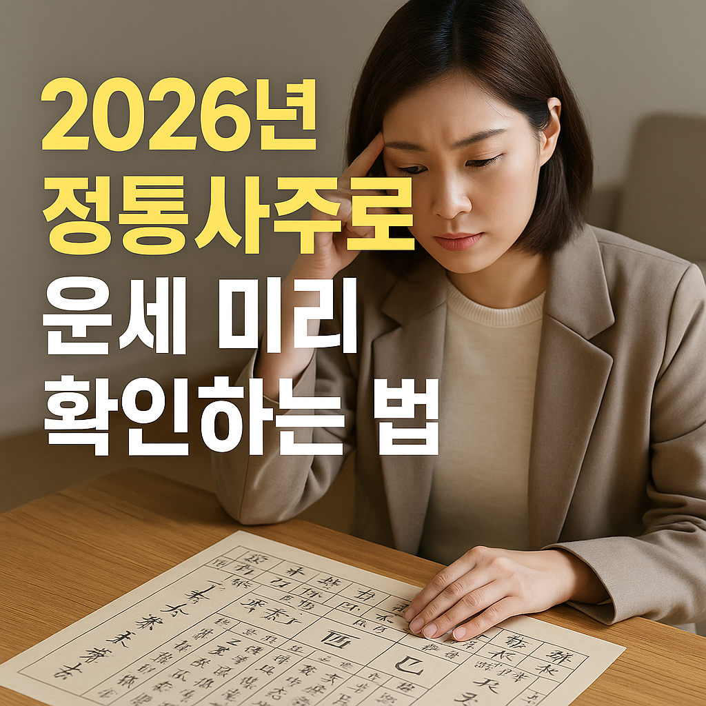 2026년 정통사주로 운세 미리 확인하는 법