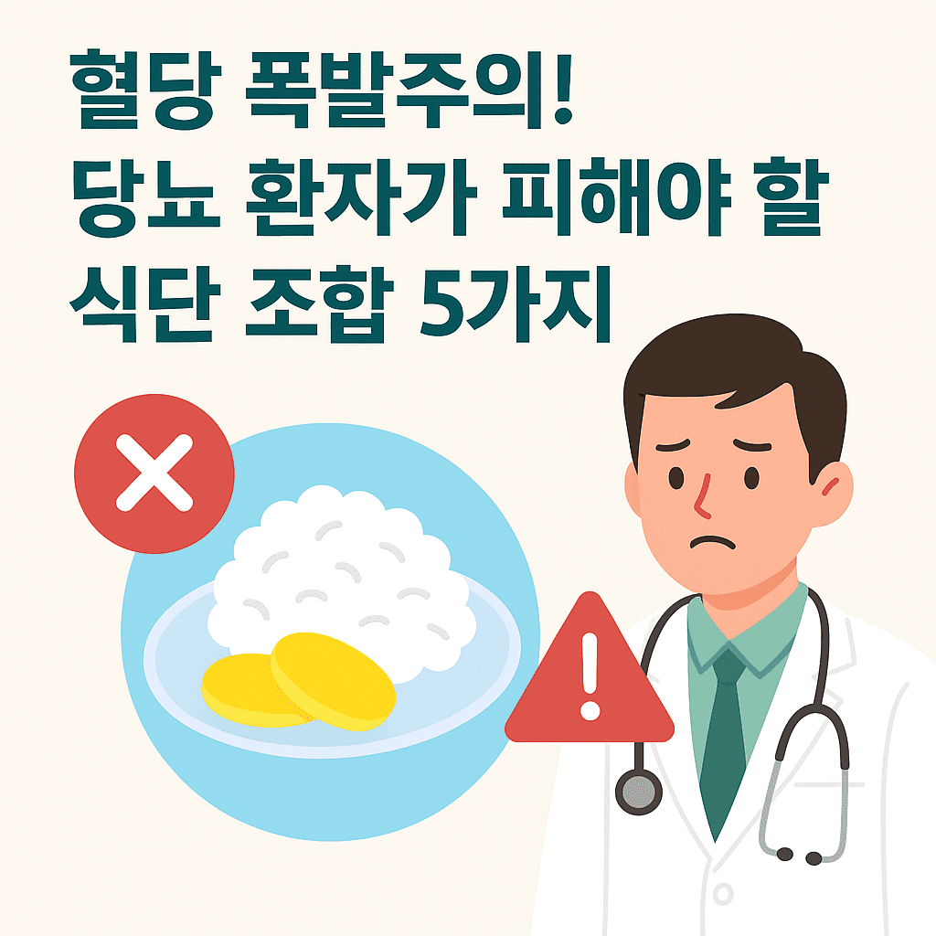혈당 폭발주의! 당뇨 환자가 피해야 할 식단 조합 5가지 썸네일 이미지