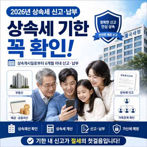 상속세 신고 납부 기한을 알려주는 썸네일 이미지