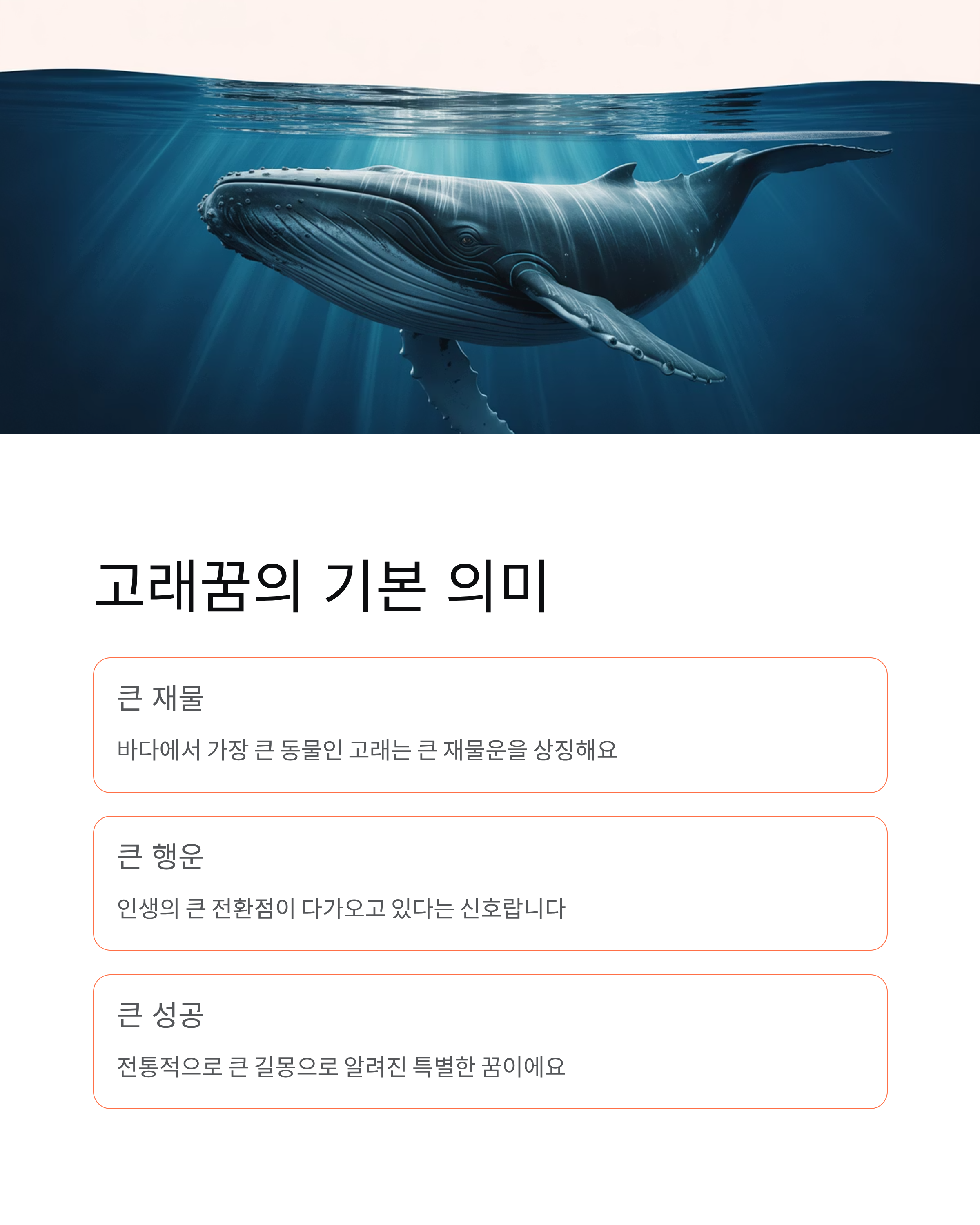 고래꿈 해몽 완벽 가이드 - 로또당첨 길몽의 비밀