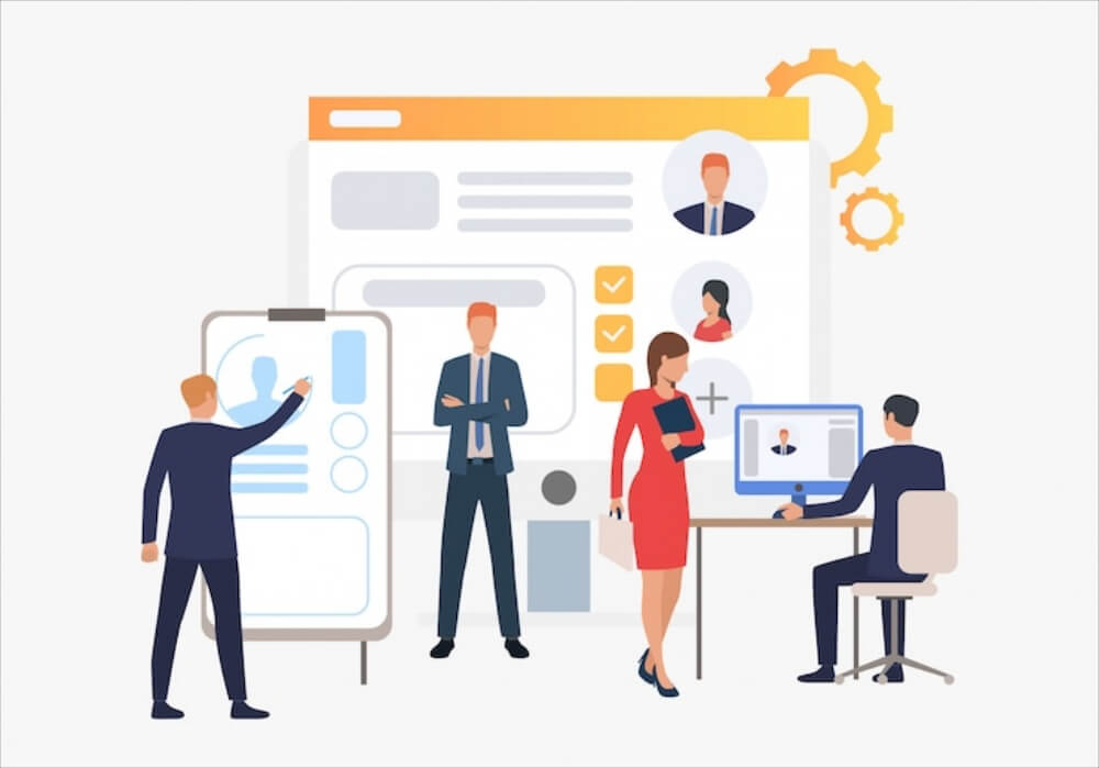 구직활동중인 사람들 모습