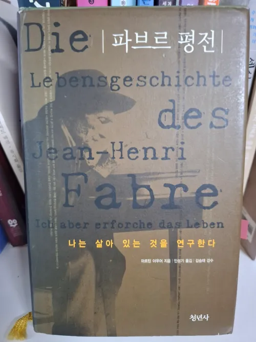 "파브르 평전 줄거리와 업적 분석을 위한 예술적 이미지. 남프랑스 세리냥의 황무지 알마스에서 곤충을 관찰하며 몰입하는 파브르와 그 곁에 놓인 현대인의 기록 도구들을 통해, 세상의 소음에서 벗어나 자신만의 주권을 확립하는 지적 자립의 가치를 상징함."