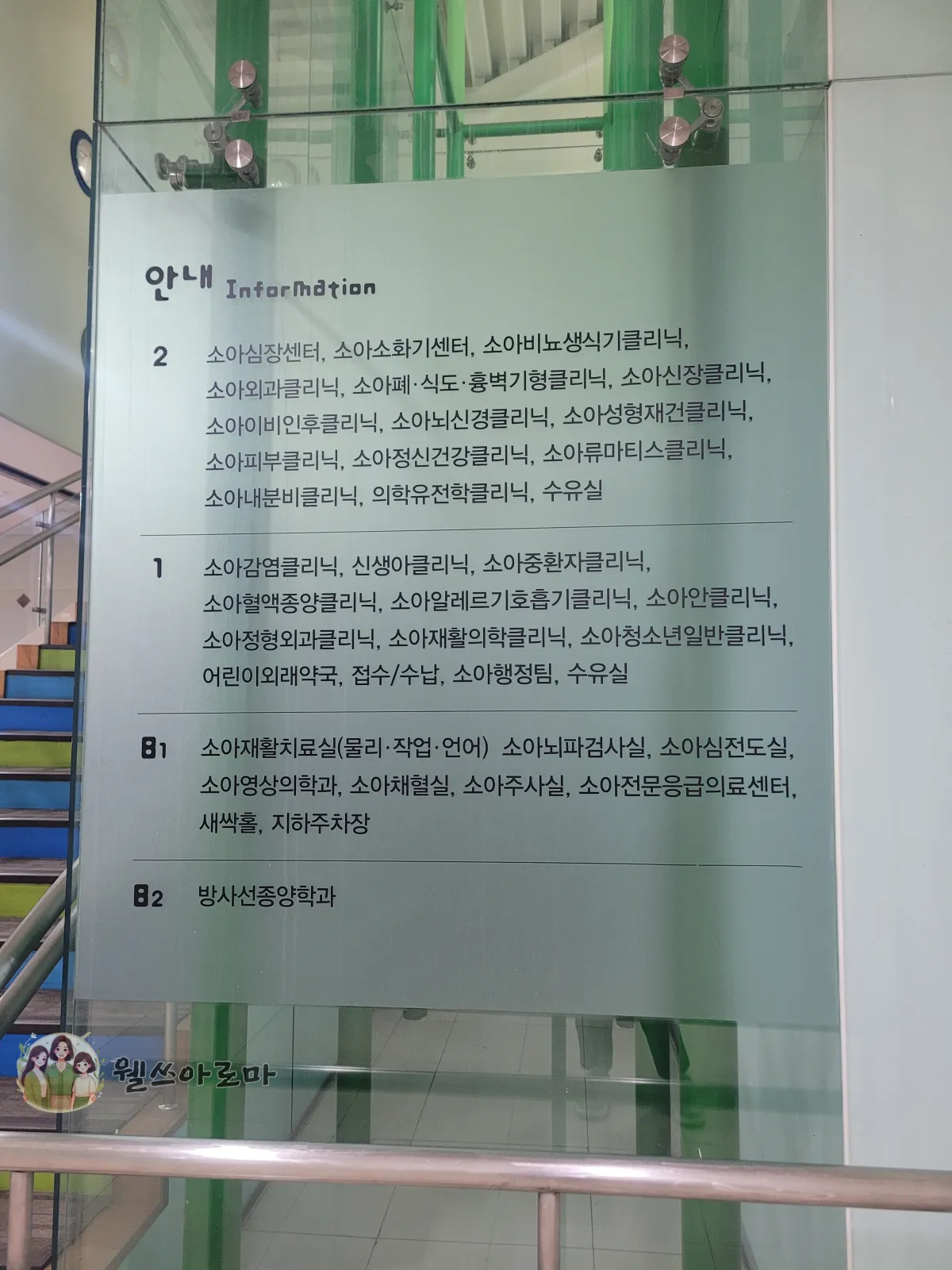 양산부산대학교-어린이병원-층별안내도