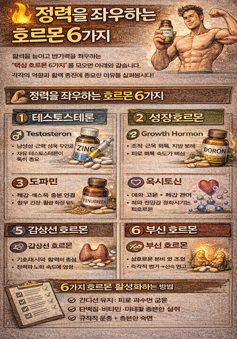 정력을 좌우하는 호르몬 6가지
