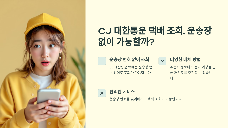 CJ 대한통운 택배 조회, 운송장 없이 가능할까?