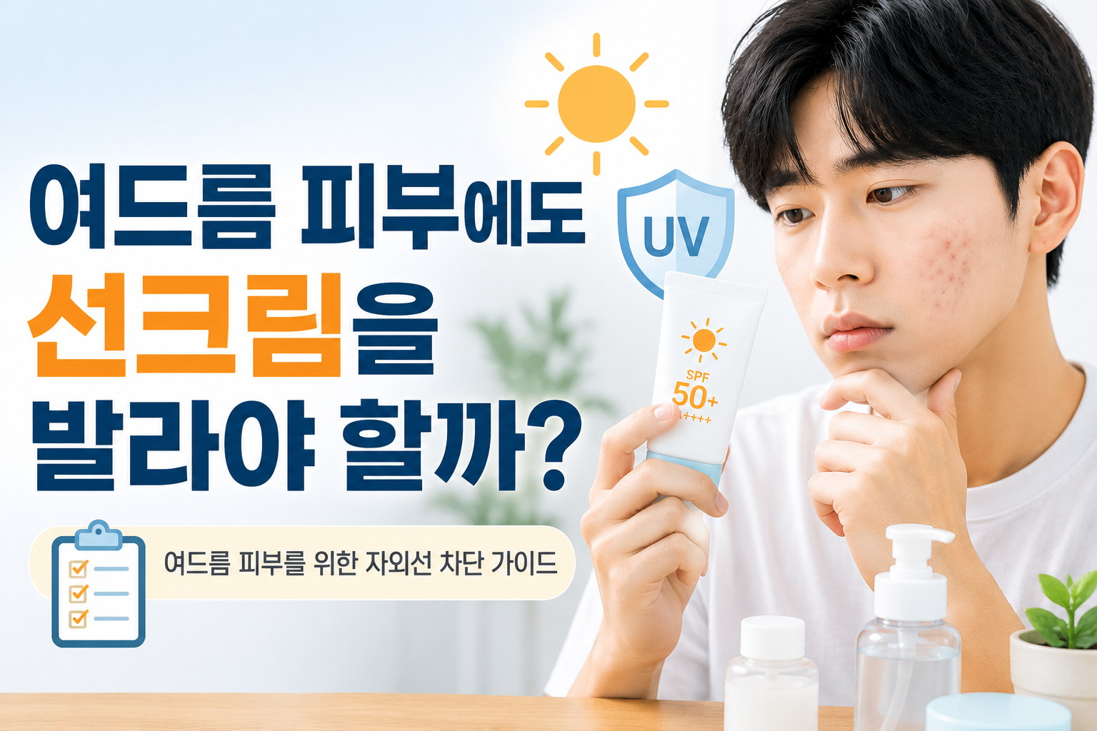 여드름 피부에도 선크림을 발라야 할까?