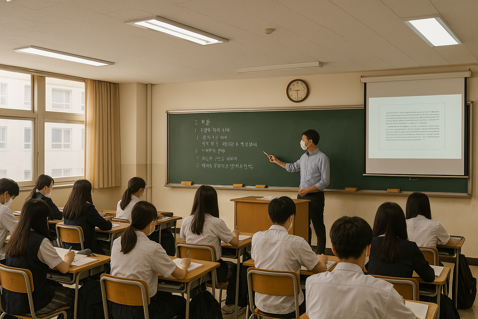 고등학교 수업 모습