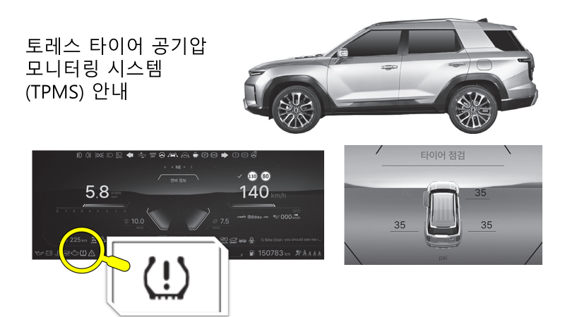 토레스 타이어 공기압 모니터링 시스템(TPMS) 안내