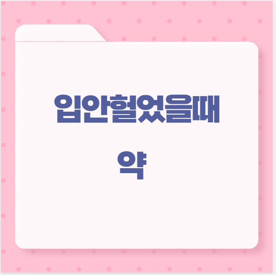 입안헐었을때 약