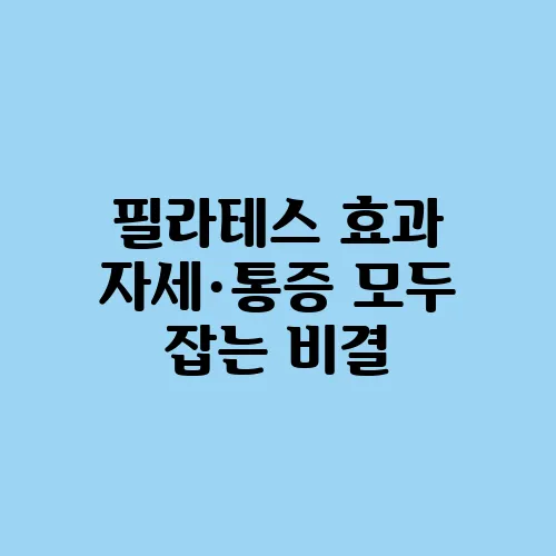 필라테스 효과 자세·통증 모두 잡는 비결