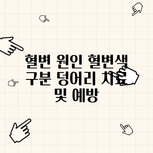 혈변 원인 혈변색 구분 덩어리 치료 및 예방