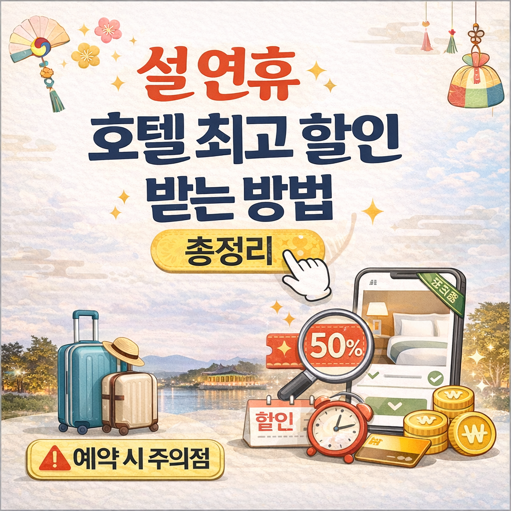설연휴 호텔 예약 할인코드, 할인카드 확인하러 가기