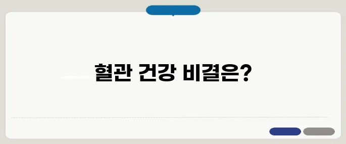 혈전 없애는 방법 혈관 건강을 지키는 법