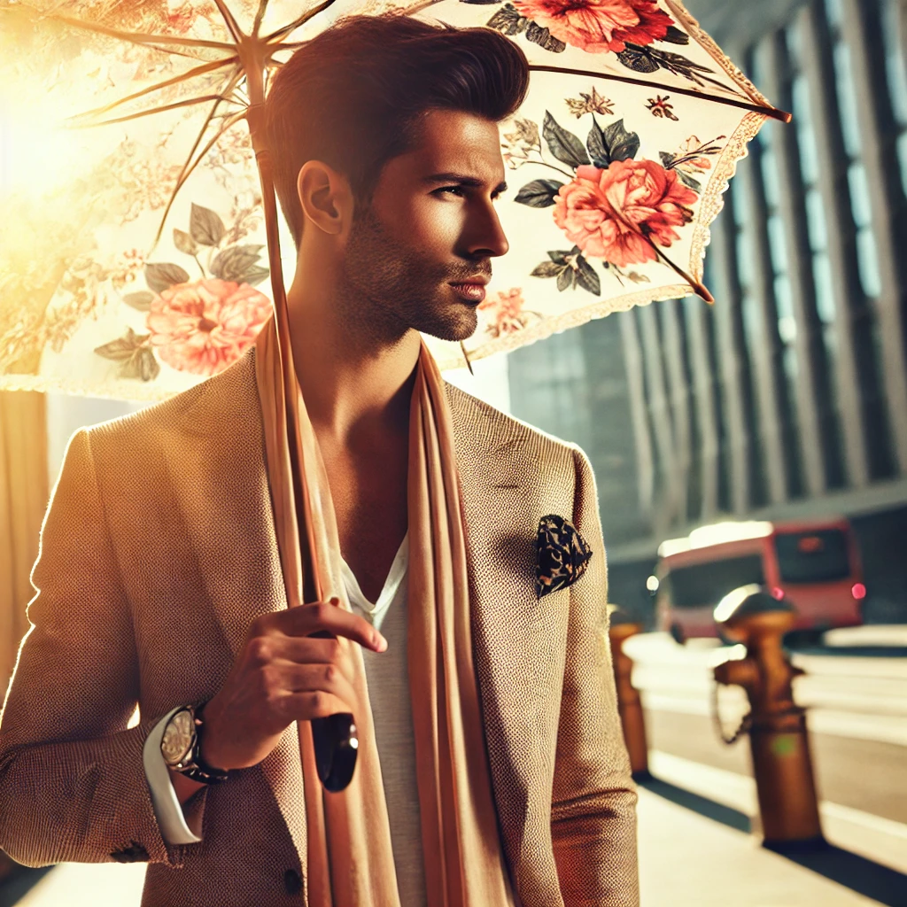 남성 양산 쓰기 운동