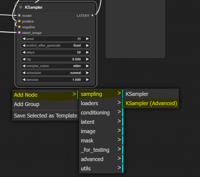 r고급 KSampler 노드 추가