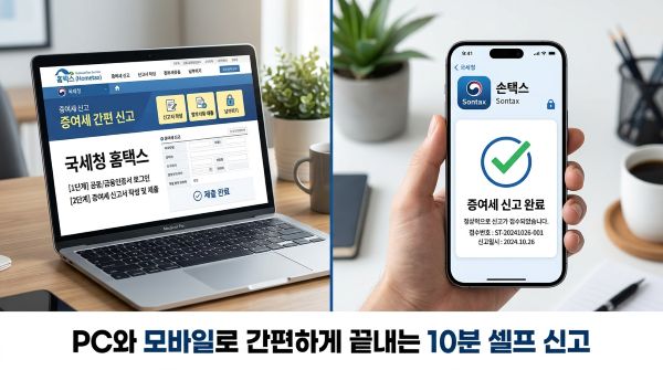 PC와 모바일 등으로 10분만에 증여세 신고 완료