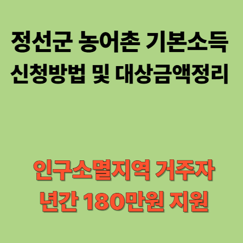 정선군 농어촌 기본소득 정리