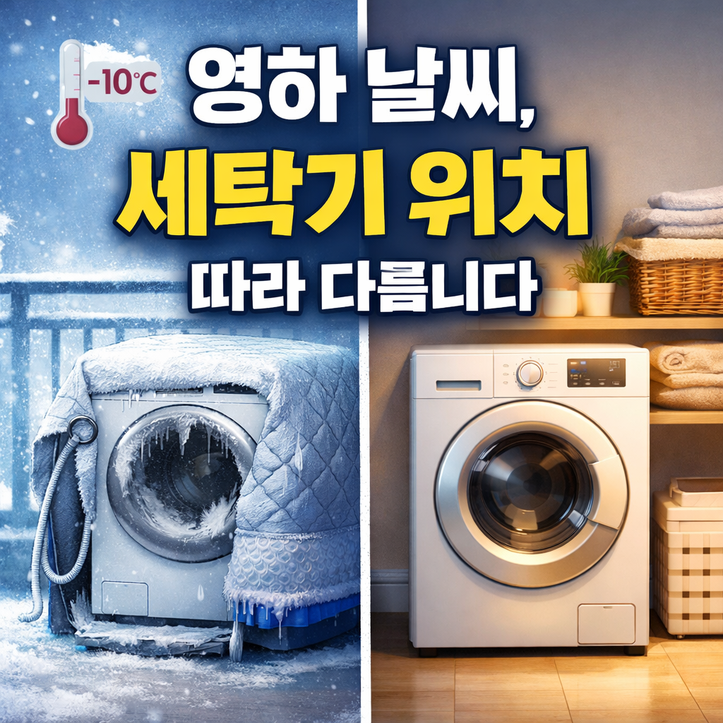 영하 날씨, 세탁기 위치 따라 다릅니다