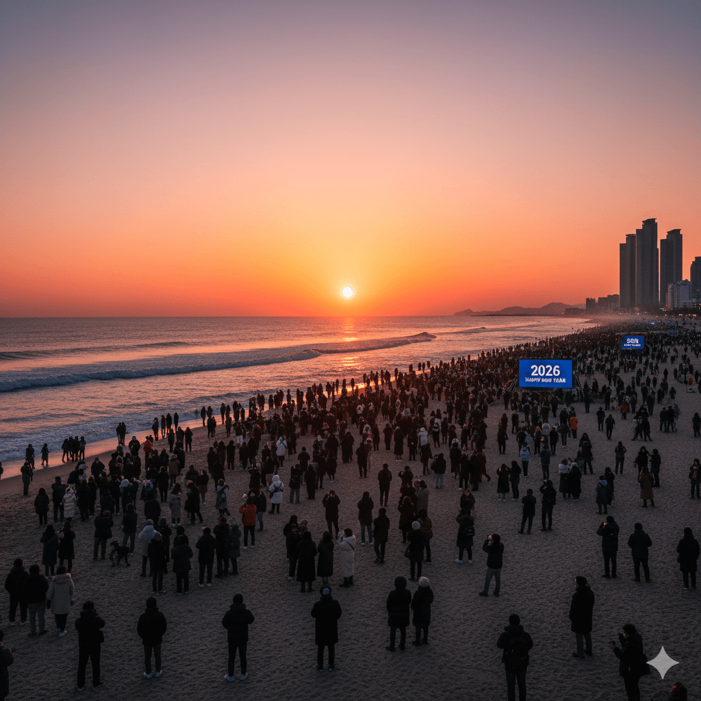 '해운대 해수욕장'의 일출 모습
